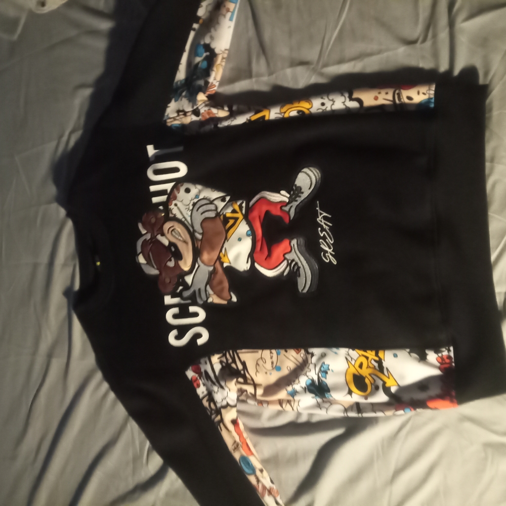 Black Graphic Men's Sweater